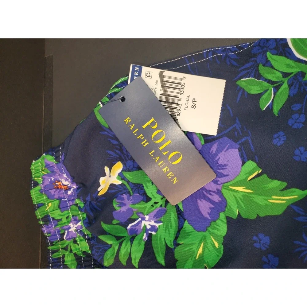 Polo Ralph Lauren‎ Mens Traveler Swim Shorts Blue Tropical Flower Size S